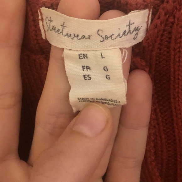 Streetwear Society Knit Crop With Buttons | Womens size L - Picture 3 of 3